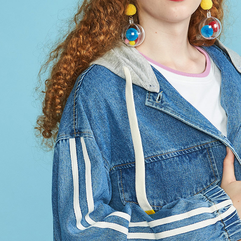 【断码s】艾格秋气质简约学生纯棉女 艾格银座短外套