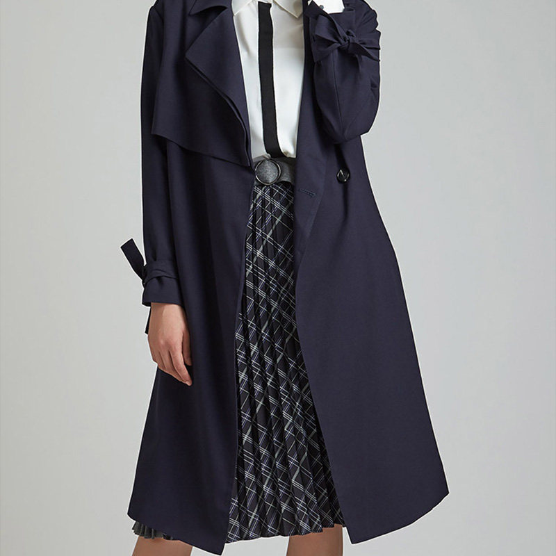 艾格2021新款秋季中长款宽松风衣 艾格银座风衣