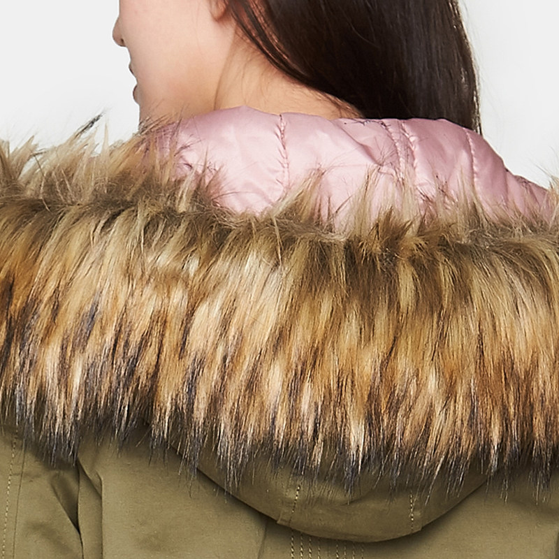 艾格冬季女装纯色加厚时尚宽松棉服 艾格银座棉衣/棉服