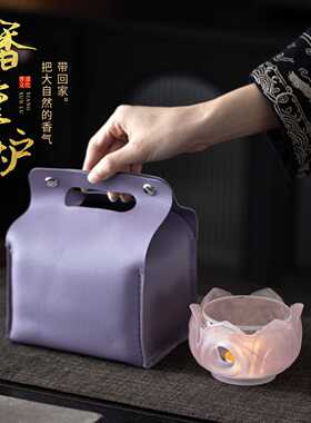 莲台琉璃香薰炉陶瓷暖茶炉家用温茶炉烤茶炉蜡烛加热底座香氛壁炉
