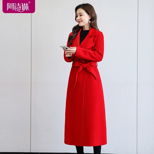 Демисезонное длинное шерстяное двусторонное шерстяное пальто, длина макси, 2022, свободный крой