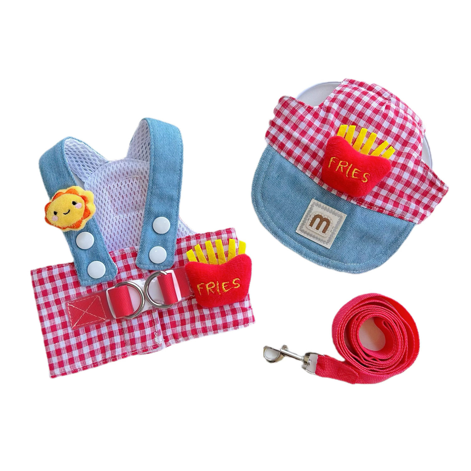 柯基幼犬牵引绳小狗狗专用背心式狗狗衣服帽子薯条牵引外出套装,淘宝优惠券,粉丝福利购,淘宝优惠卷