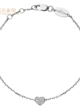 红绳女士克拉爱心圆形钻石手链