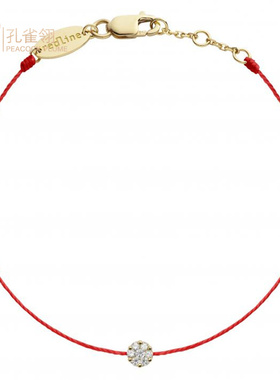 红绳克拉圆形钻石女士手链