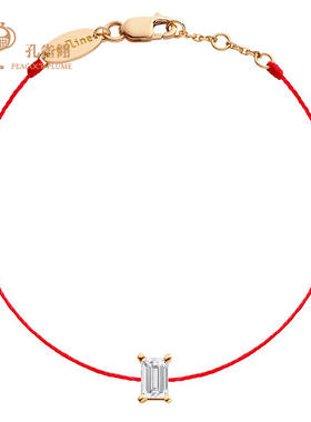 红绳女士克拉方形钻石手链