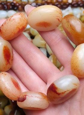 红沁皮原石籽料手链手串