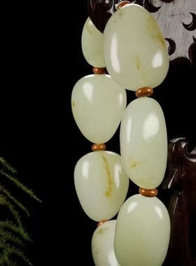 羊脂级洒金皮籽料原石手串手链