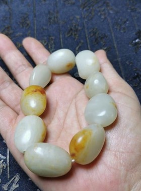 黄沁皮籽料原石手链手串