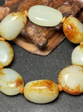 黄沁皮原石籽料随形手链手串