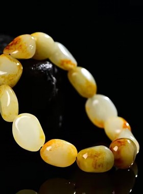 黄沁皮随型籽料原石手链手串