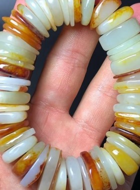 羊脂级籽料原石不规则手链