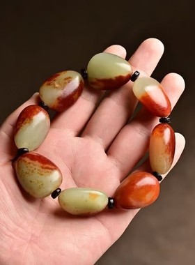 保真正品和田玉手链男款玉手链