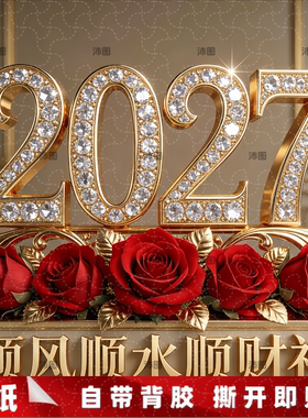2027喜庆吉祥装饰墙贴平安喜乐贴