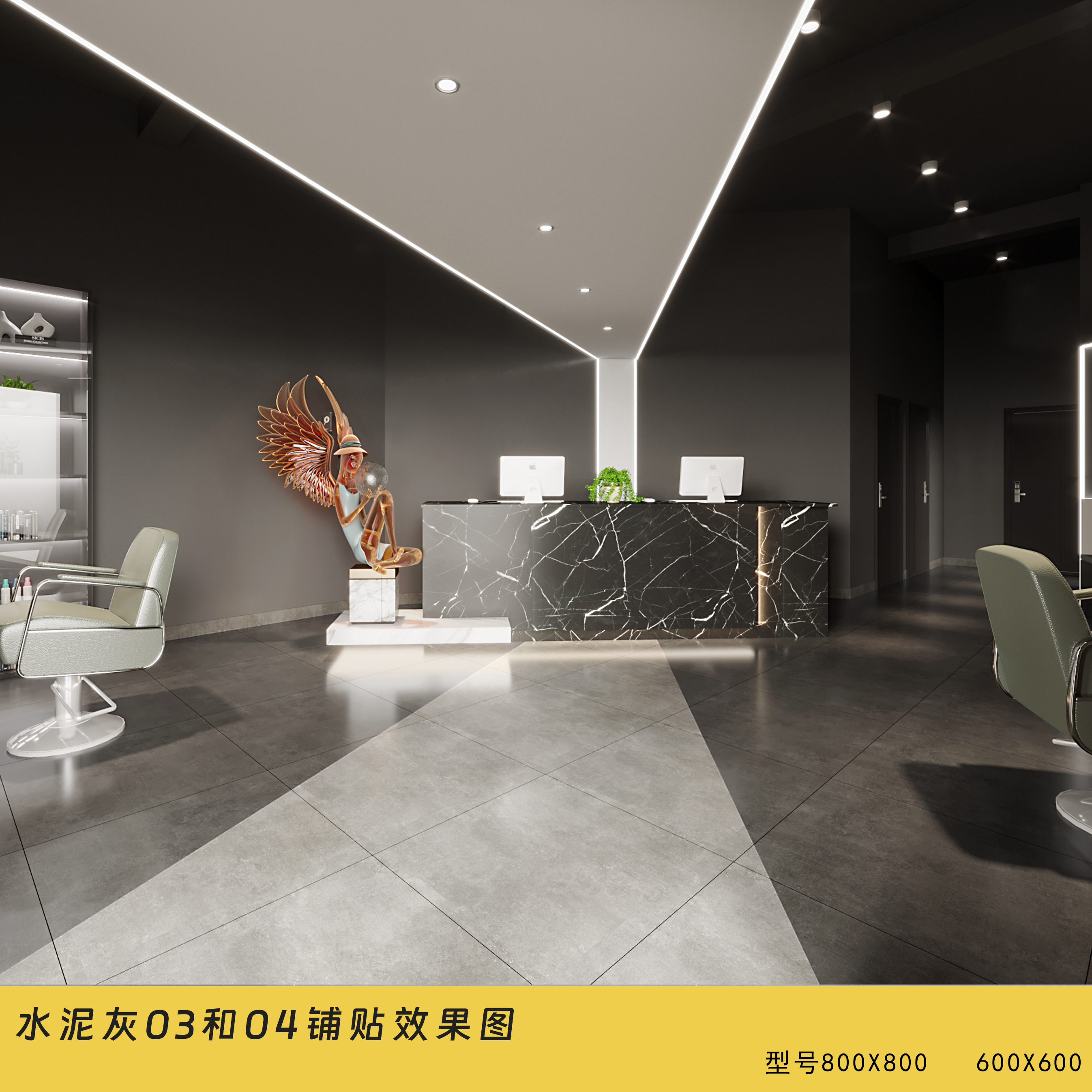 灰色水泥哑光仿古瓷砖600X600现代800X800客厅防滑素色室内地砖 - 图0