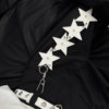 Street trendy people wear trousers and waist pendants