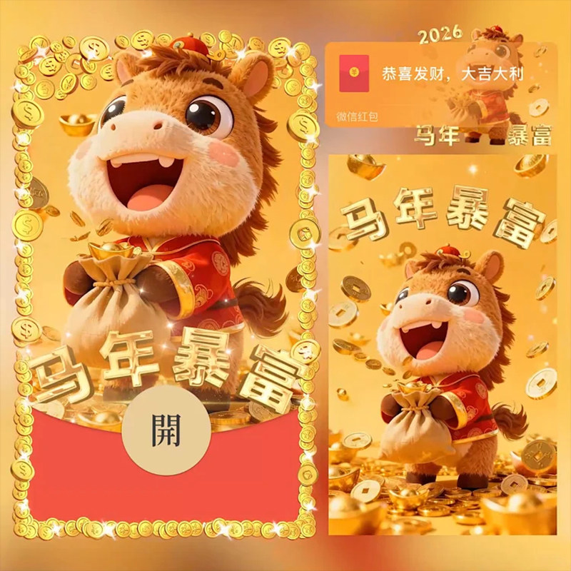 今年发财微信红包封面序列号2026马年暴富新款VX皮肤激活码非永久