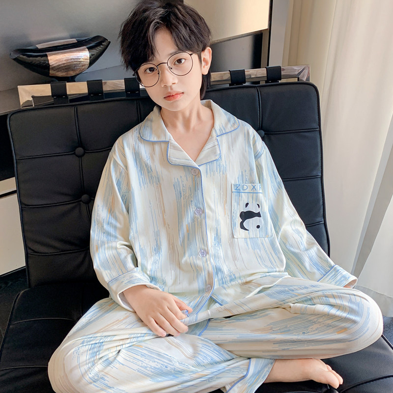 Boys' Pajamas Spring and Autumn New Children's Home Clothing Sets Old Boys' Casual Underwear Two-piece Set Children's Clothing Trend