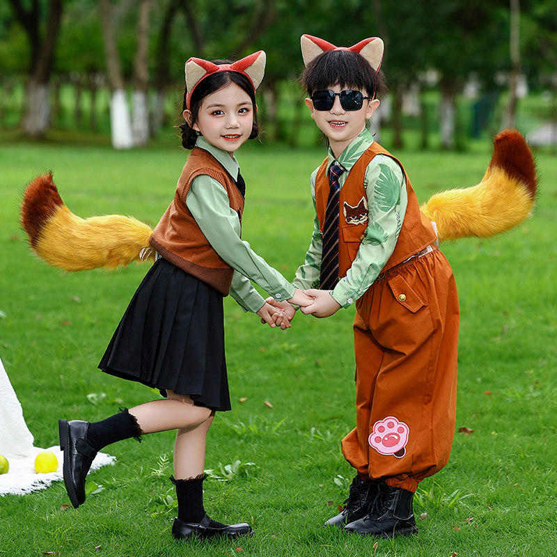 男童套装疯狂动物城尼克狐狸演出服女童朱迪兔子警官儿童cos服装,淘宝优惠券,粉丝福利购,淘宝优惠卷
