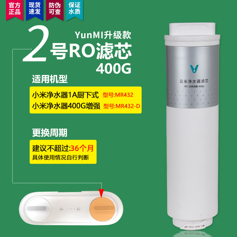适配小米净水器滤芯1A/400增强版厨下式滤芯5in1复合RO反渗透过滤