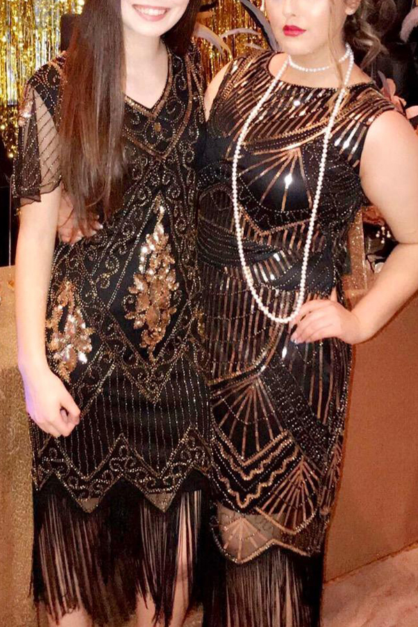 1920s Party Dresses Woman Gatsby裙复古盖兹比舞会亮片连衣裙-图0