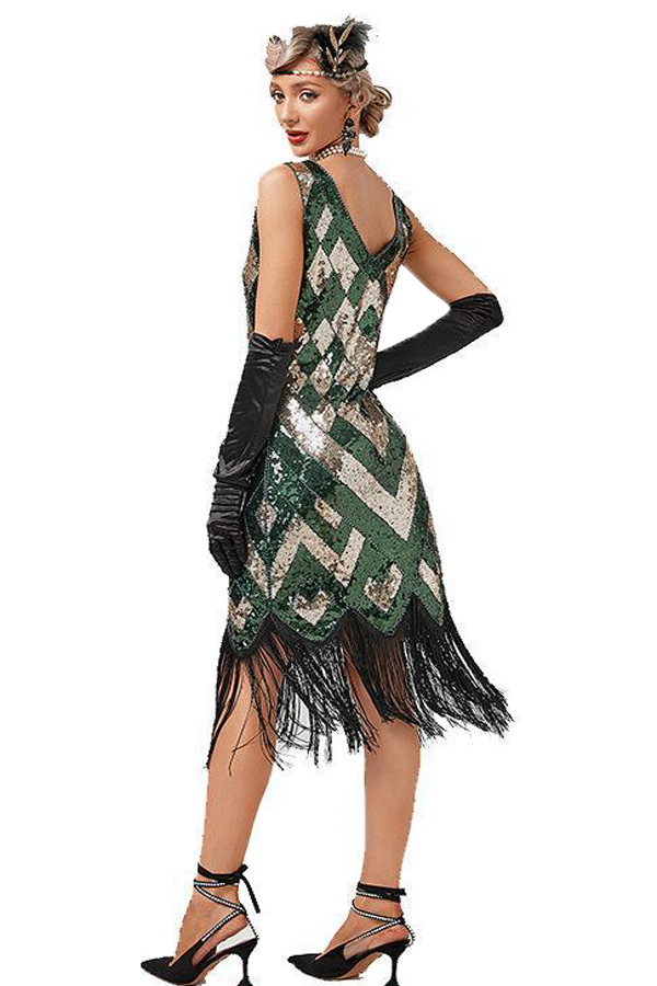 Flapper Dress 1920s Gatsby Party Dresses盖茨比风格连衣裙子-图2