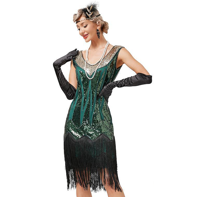 Flapper Dresses 1920s Gatsby Roaring 20s盖茨比舞会连衣裙复古-图2