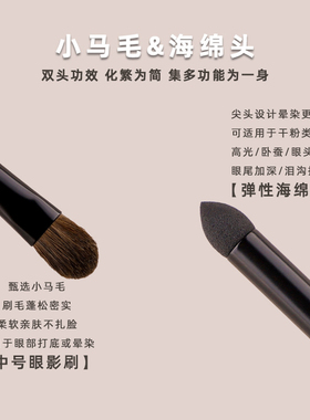 柔软双头动物毛便携式组合粉刷
