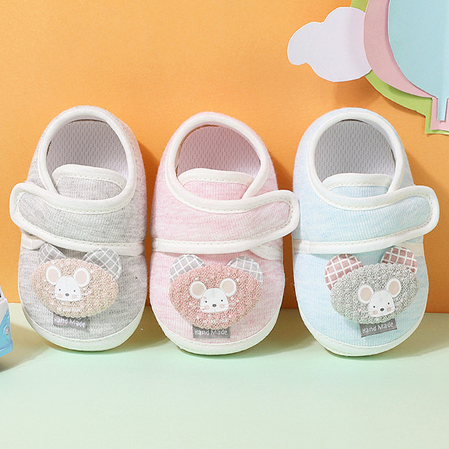 0-1岁新生婴儿鞋男女宝宝春秋夹棉薄棉软底防滑牛筋底不掉学步鞋2