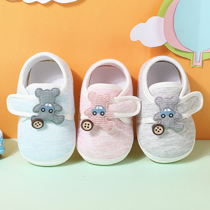 0-1岁新生婴儿鞋男女宝宝春秋夹棉薄棉软底防滑牛筋底不掉学步鞋2