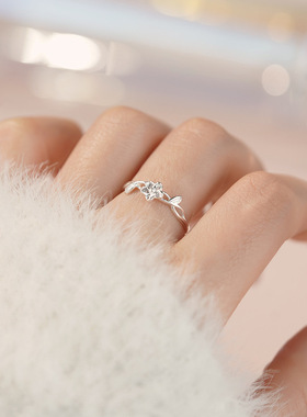 S999足银缠绕花朵戒指女 小众个性简约手饰 清新气质新款指环