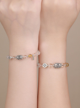 做旧个性S999足银貔貅手链 晶貅曜恋冷淡风情侣款百搭手饰