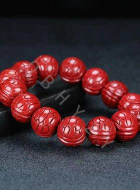 纯天然朱砂龟壳手串男女护身旺运富甲天下招财进宝转运珠长寿安康