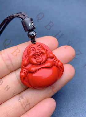 红朱砂观音佛公吊坠男女项