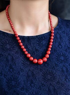 纯天然朱砂帝王砂塔链锁骨链转运珠女项链本命年护身平安闺蜜礼物