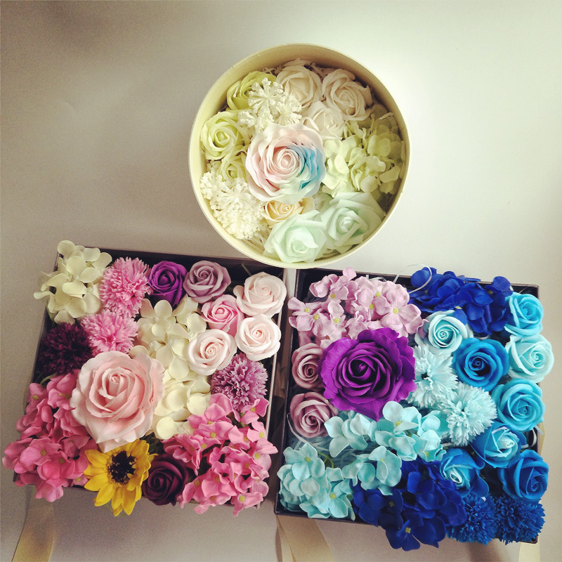 永生花情人节礼物盒干香皂花玫瑰花礼盒结婚道具roseenly生日礼物