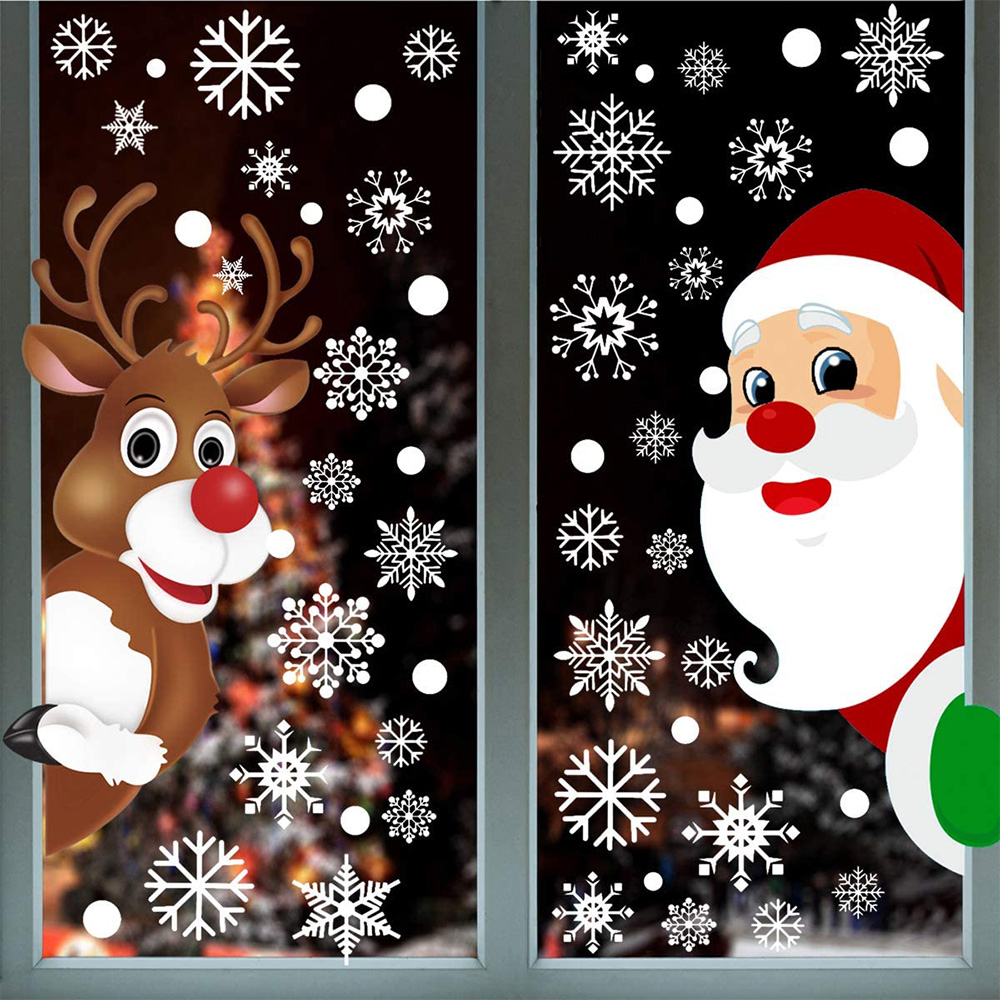 2 Sheet Christmas Snowflake Window Clings Stickers for Glass - 图3
