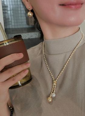 施家珍珠高级感项链毛衣链