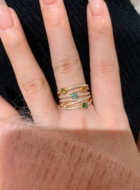 轻奢时尚彩虹糖果碧玺项链