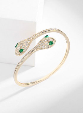 蛇形手镯麦芭贝尔锆石欧美女