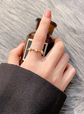 14K真金时尚个性可调节指环