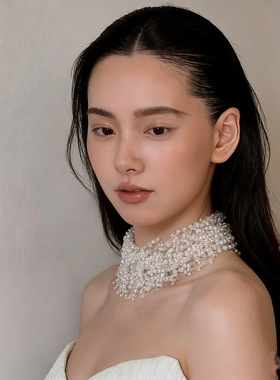氛围感多层珍珠项链女设计感颈链