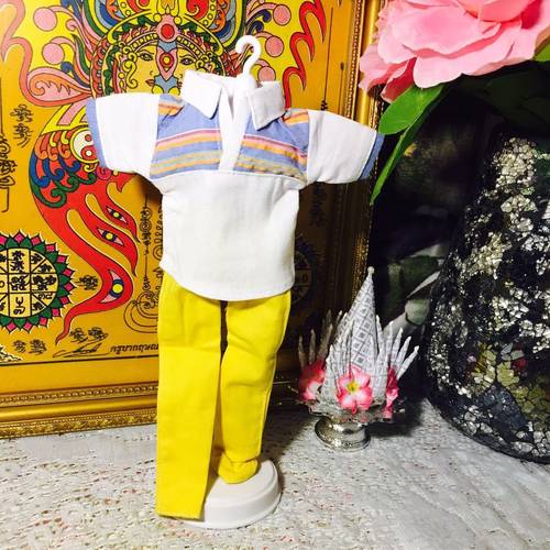 泰国佛牌用品男士春装皮衣毛绒冬装斗篷衣服裤子古装鞋子短裤套装 - 图1