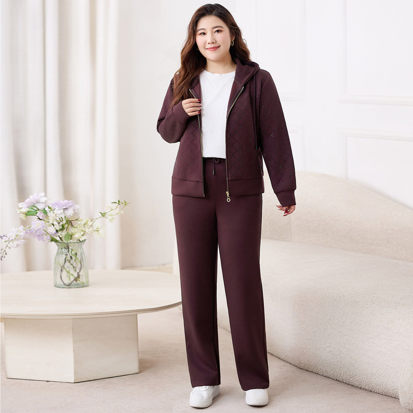 高端大码两件套胖mm2026春秋新款气质时尚休闲运动卫衣套装女显瘦,淘宝优惠券,粉丝福利购,淘宝优惠卷