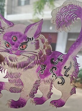 马年玄猫红猫蓝猫皮影戏白龙马红马彩马儿童摄影写拍照道具皮影马