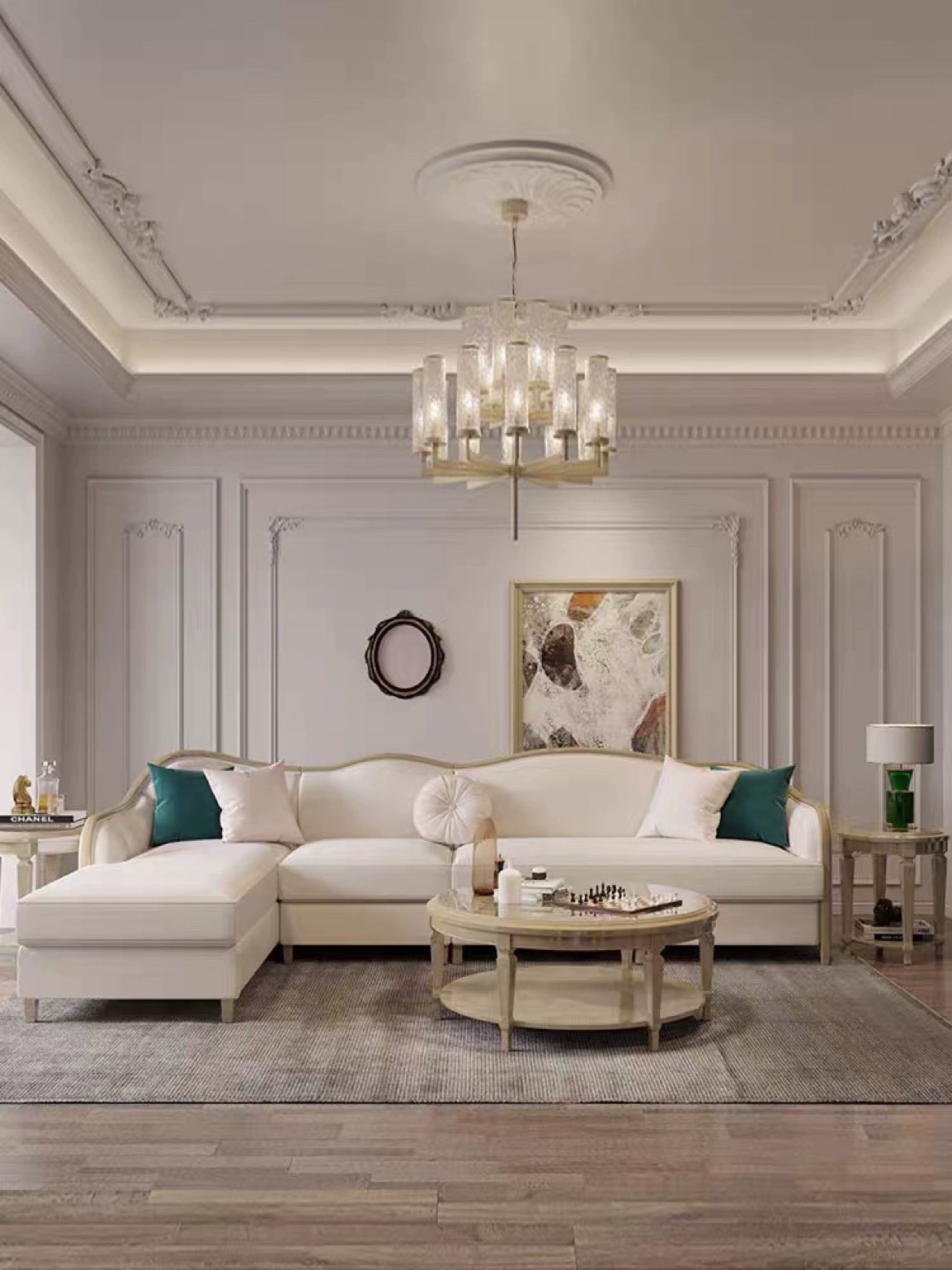 美式轻奢实木沙发大小户型客厅123组合现代简约豪华欧式高端沙发