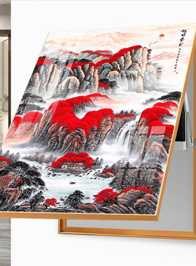 免打孔中国风掀盖电表箱装饰画