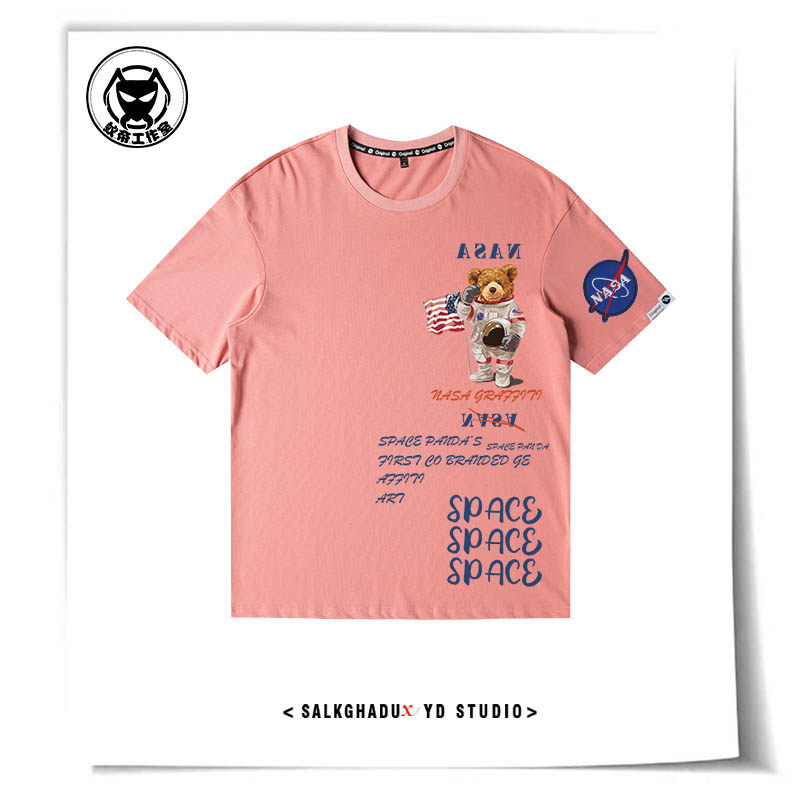 nasa联名小熊短袖官方旗舰店夏t恤 乐舒服饰大码上装