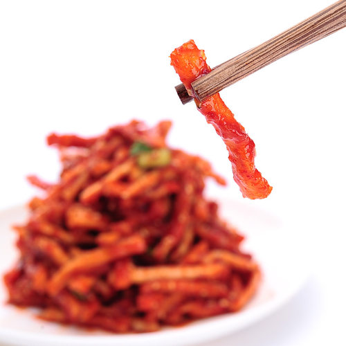 三口一品 麻酸辣脆萝卜干泡菜萝卜条咸菜韩国下饭菜农家自制450g - 图0