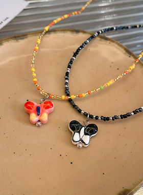 多巴胺彩色串珠项链女