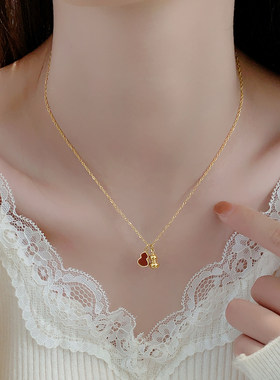 合金不掉色本命年小葫芦锁骨链